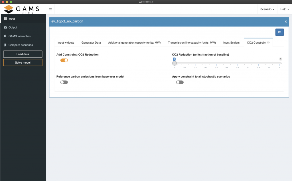 Constraint setting screenshot